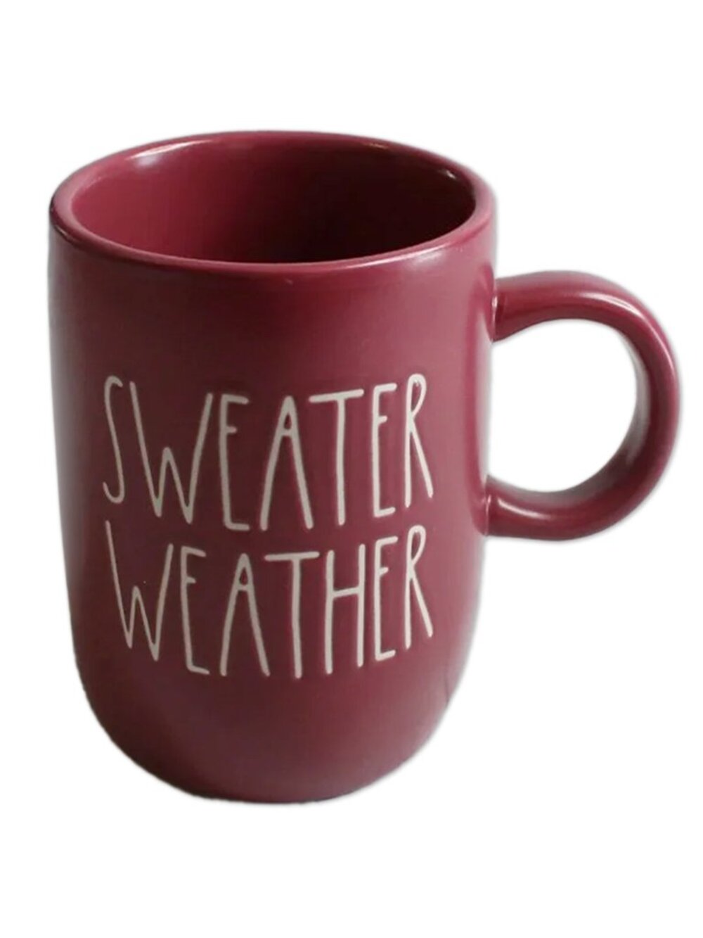 5" Red Ceramic SWEATER WEATHER Mug - Rae Dunn by MAGENTA Artisan